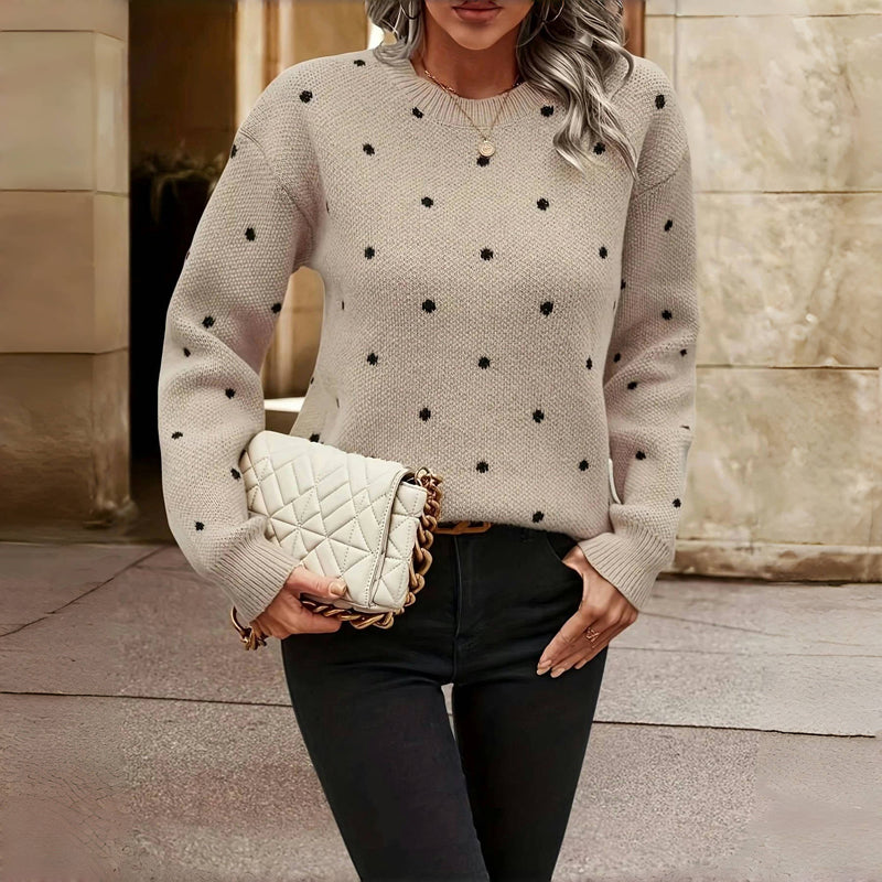 VIDAL BORDEAUX | PULL EN MAILLE À POIS POUR FEMME