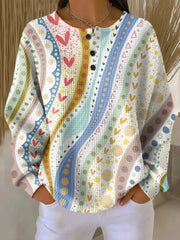 Henrietta | Pull à Imprimé Rayé Artistique