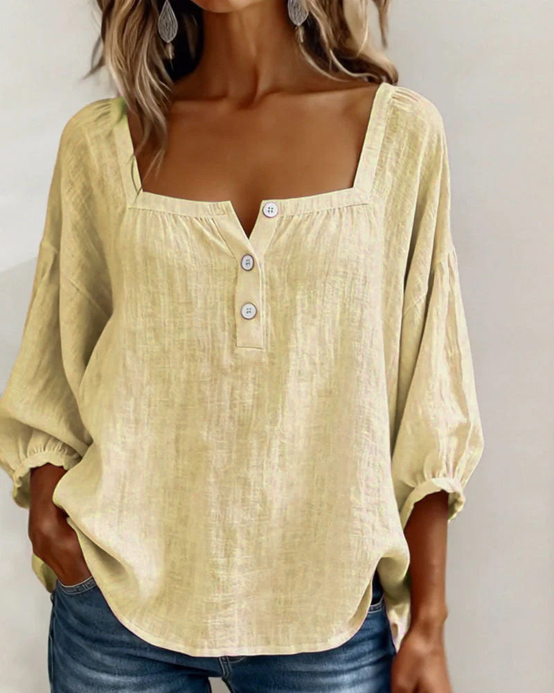 VIDAL BORDEAUX | BLOUSE À COL CARRE POUR FEMMES