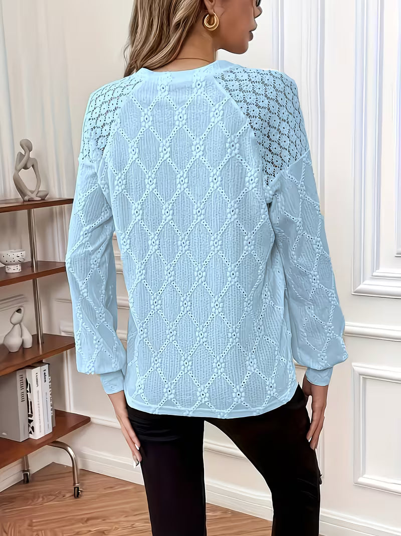 VIDAL BORDEAUX | BLOUSE TISSÉE COL ROND POUR FEMMES