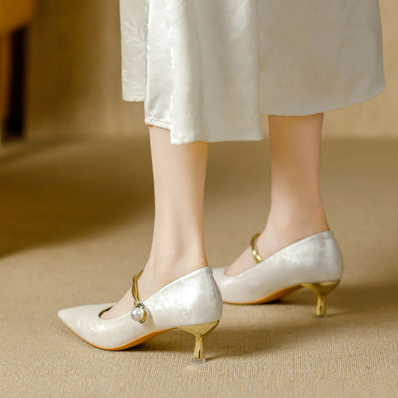 Camila | Talons Aiguilles avec Sangle en Perles