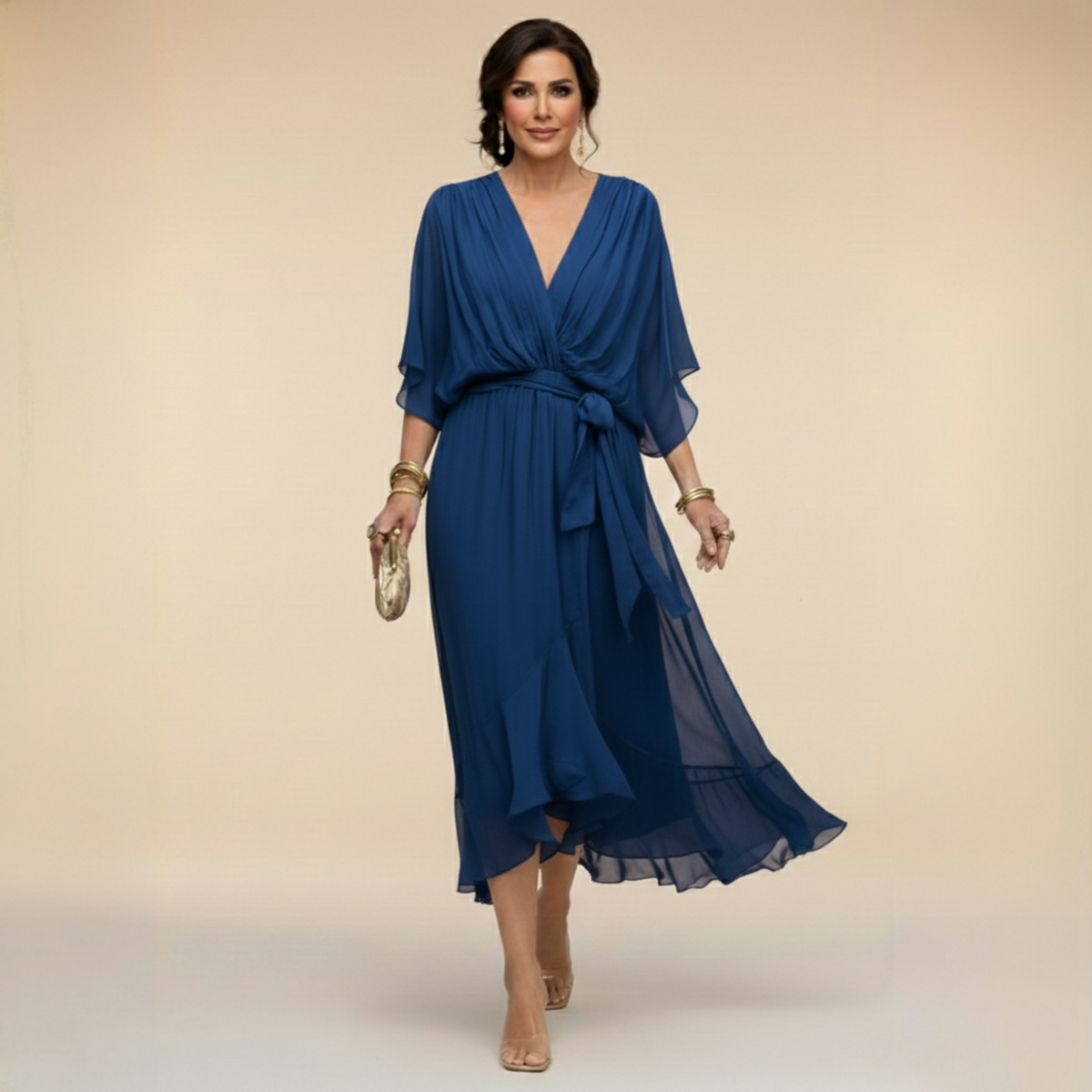 MOREAU LYON | ROBE EN CHIFFON V POUR FEMMES