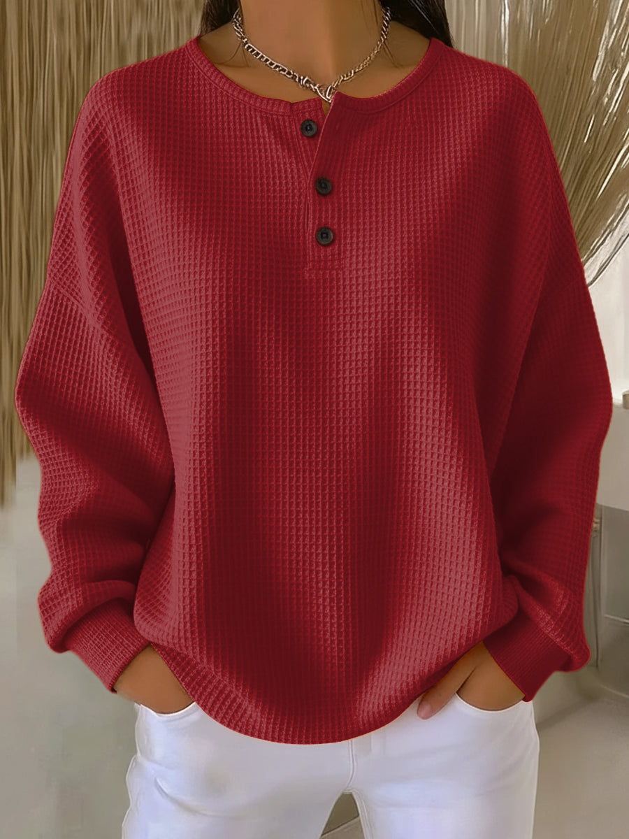 Mirabel™ | Sweat-shirt Henley en Gaufre Confortable