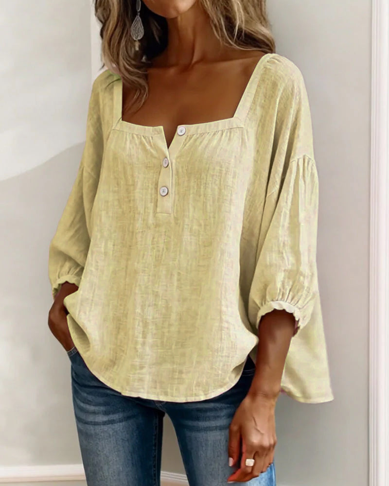 VIDAL BORDEAUX | BLOUSE À COL CARRE POUR FEMMES