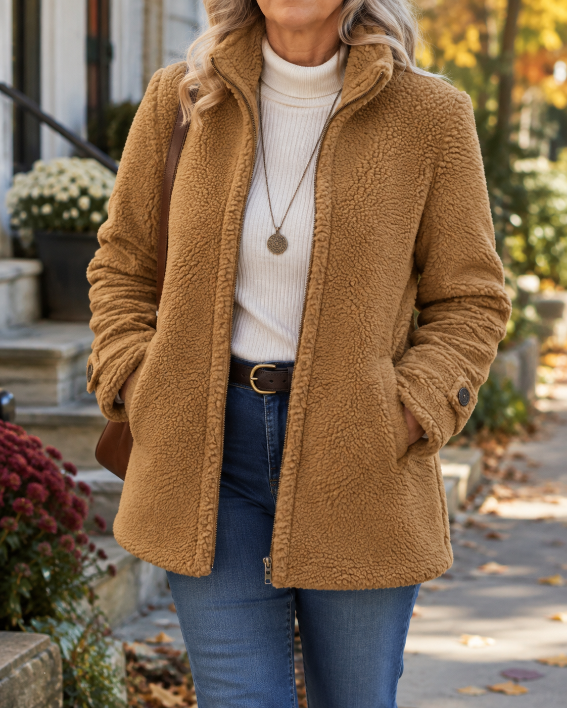 Sabine — Veste Douce à Col Montant