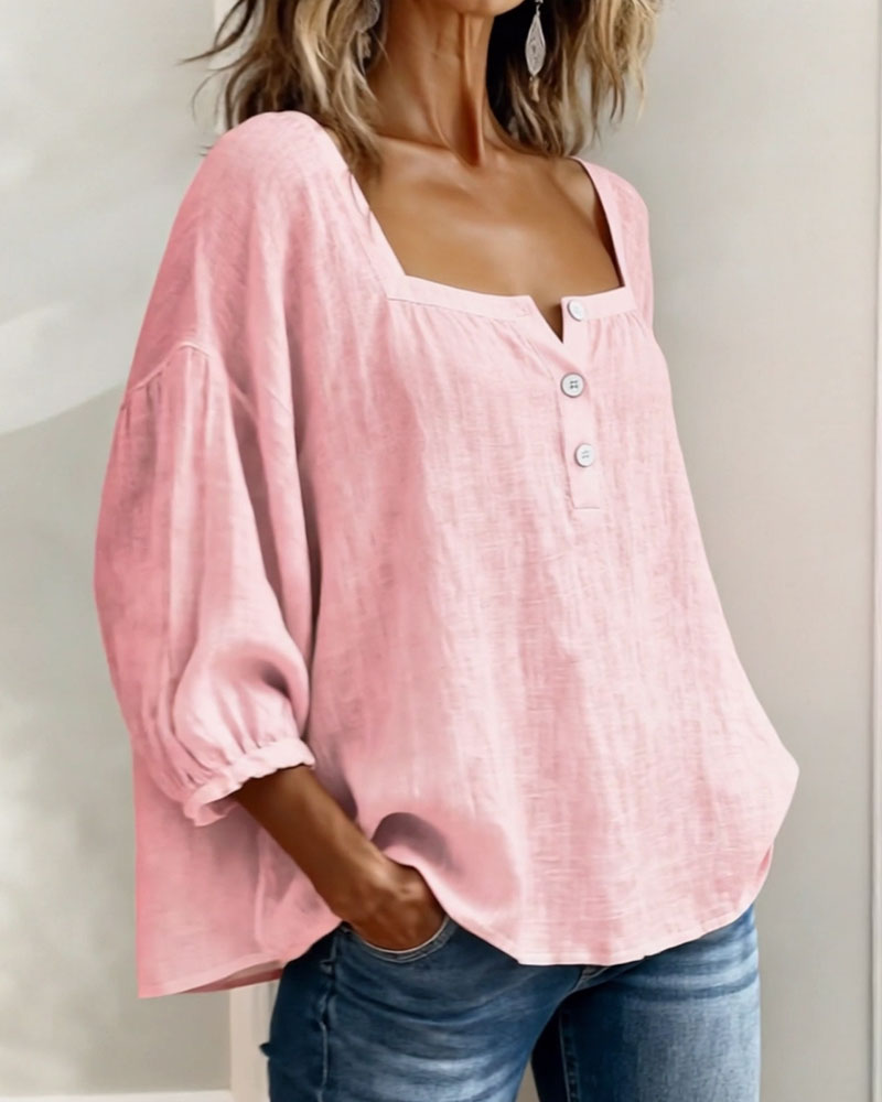 VIDAL BORDEAUX | BLOUSE À COL CARRE POUR FEMMES