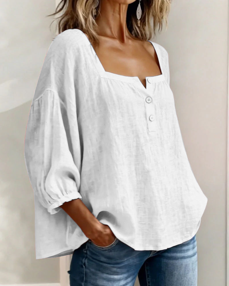 VIDAL BORDEAUX | BLOUSE À COL CARRE POUR FEMMES