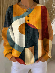 Margaret | Pull Géométrique Texturé en Gaufre