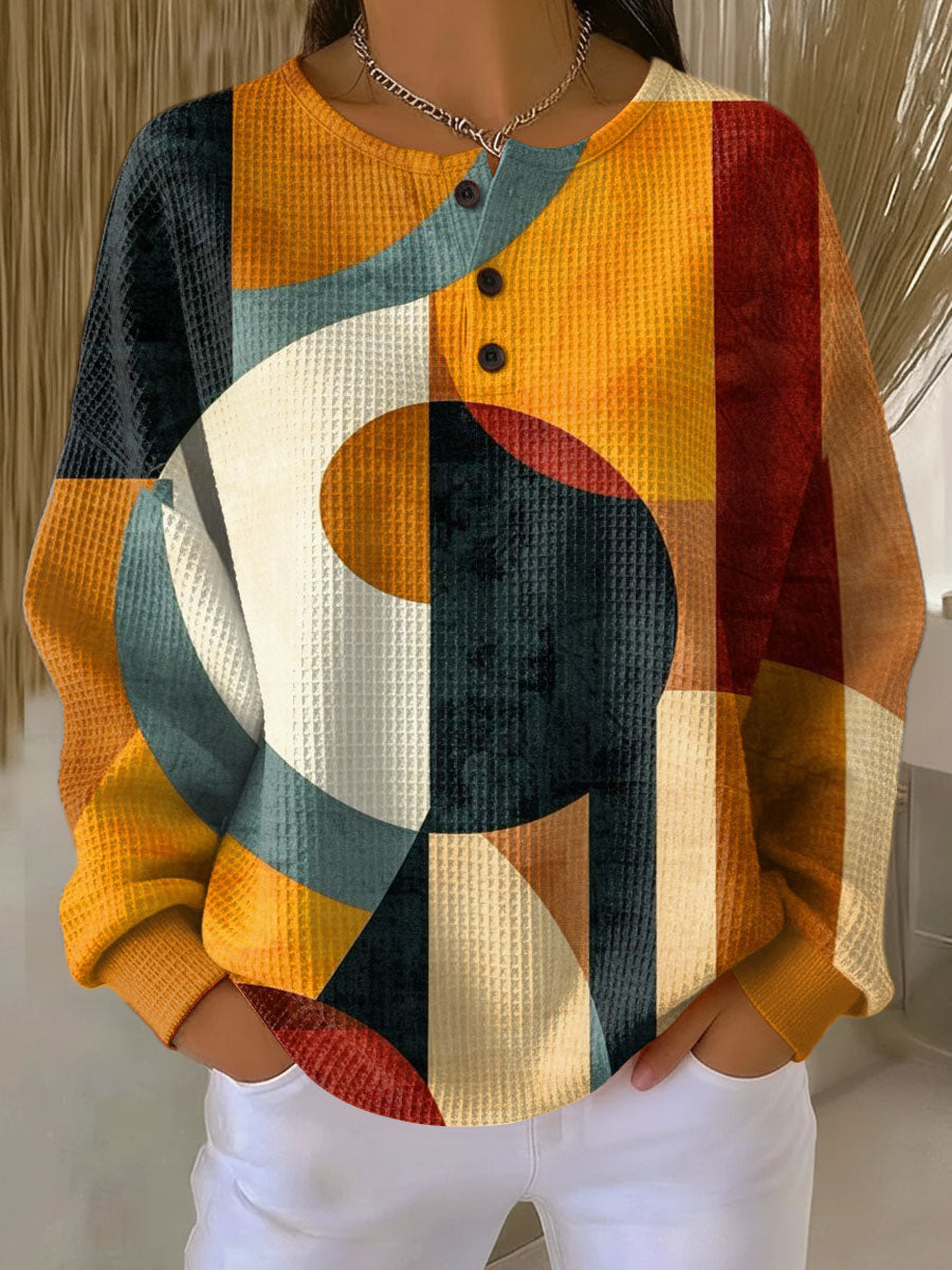 Margaret | Pull Géométrique Texturé en Gaufre