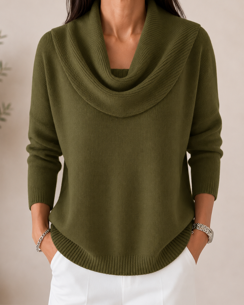 Caralina™ | Pull Tricoté Élégant à Col Bénitier