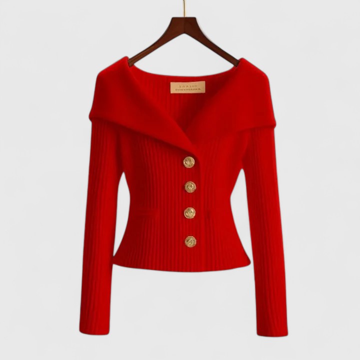 VIDAL BORDEAUX | GILET AJUSTÉ À COL LARGE POUR FEMMES