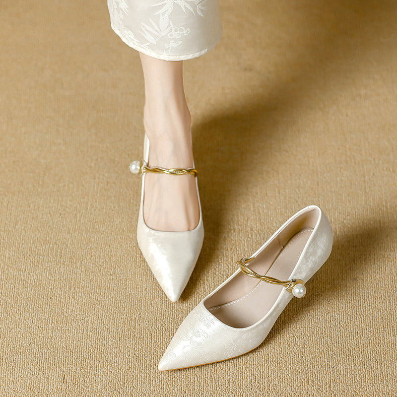 Camila | Talons Aiguilles avec Sangle en Perles