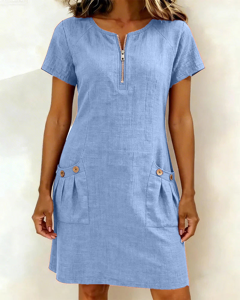 VIDAL BORDEAUX | ROBE EN MELANGE DE LIN POUR FEMMES