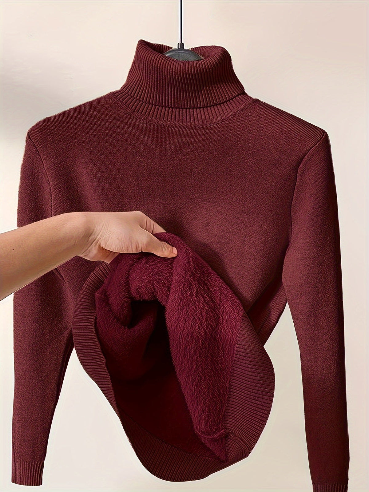 VIDAL BORDEAUX | PULL TUNIQUE COL HAUT POUR FEMMES
