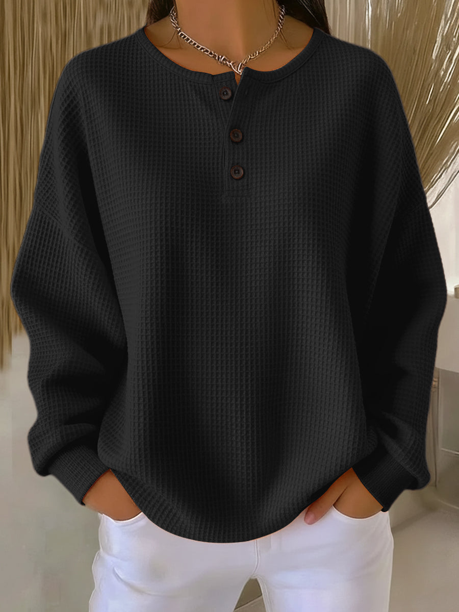 Mirabel™ | Sweat-shirt Henley en Gaufre Confortable