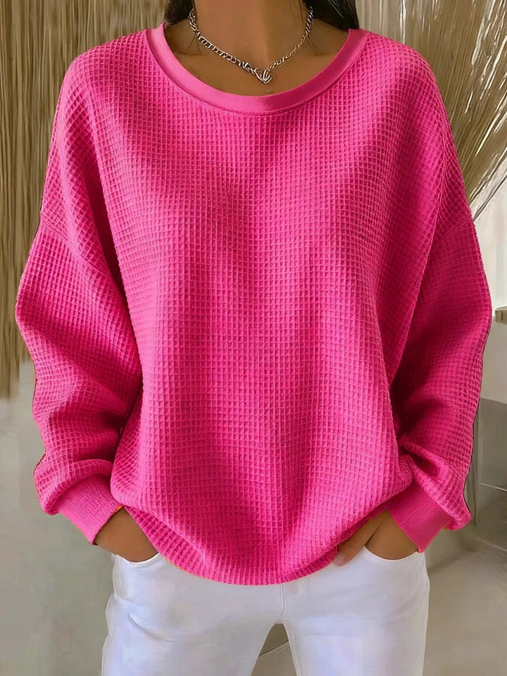 VIDAL BORDEAUX | PULL OVERSIZE EN MAILLE GAUFRÉE POUR FEMME