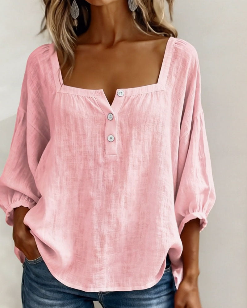 VIDAL BORDEAUX | BLOUSE À COL CARRE POUR FEMMES