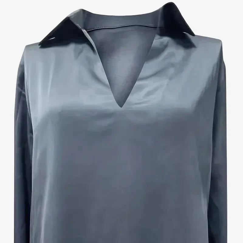 VIDAL BORDEAUX | BLOUSE SATINÉE ÉLÉGANTE POUR FEMMES