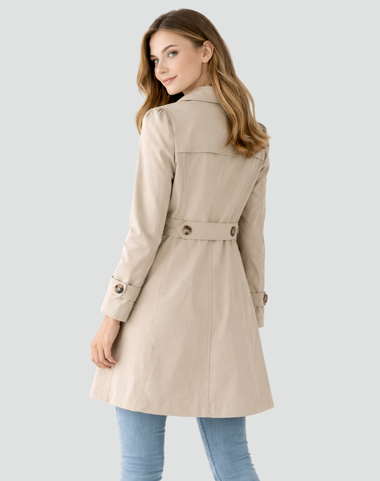 VIDAL BORDEAUX | TRANCHÉE MANTEAU CLASSIQUE À REVERS POUR FEMMES