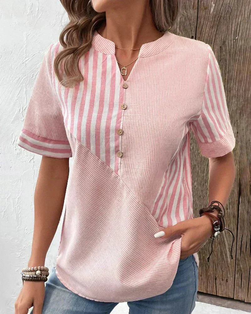 VIDAL BORDEAUX | BLOUSE RAYÉE ÉLÉGANTE FOR WOMEN