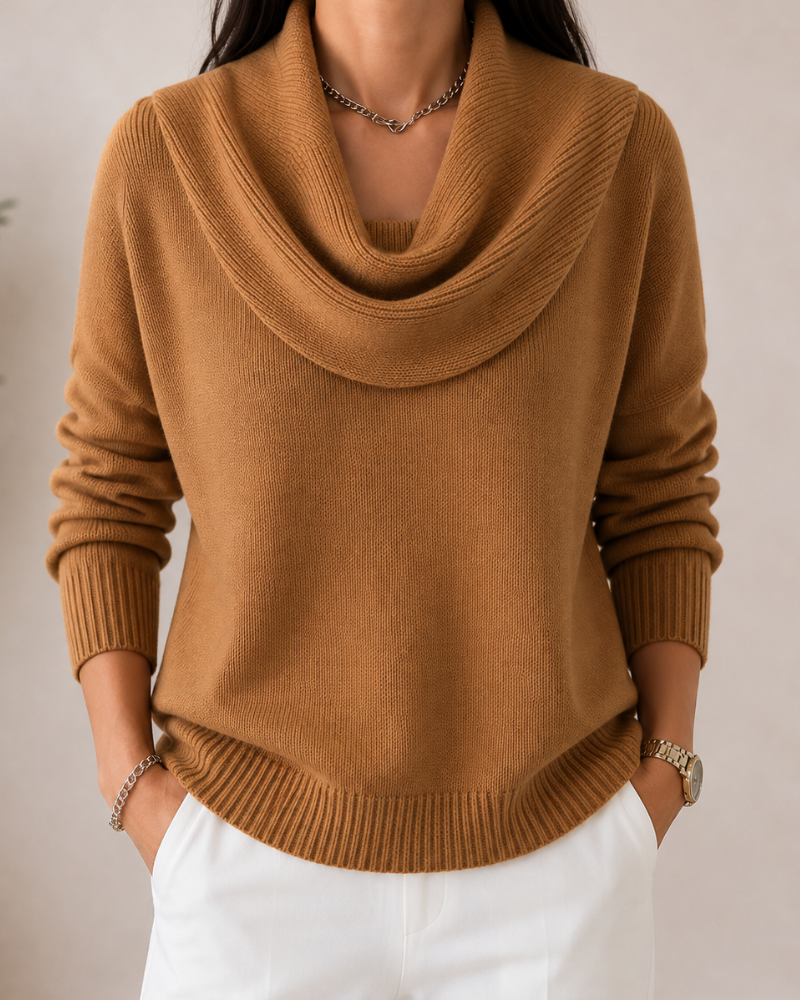 Caralina™ | Pull Tricoté Élégant à Col Bénitier