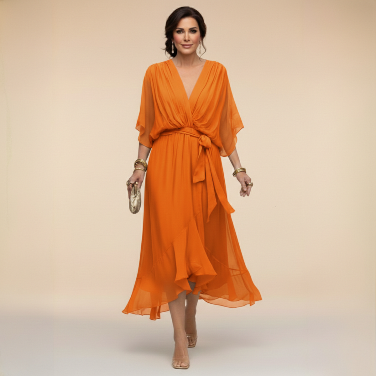 MOREAU LYON | ROBE FLUIDE EN CHIFFON POUR FEMMES