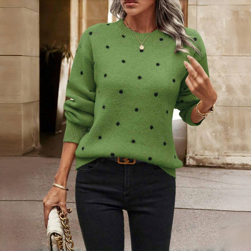 VIDAL BORDEAUX | PULL EN MAILLE À POIS POUR FEMME