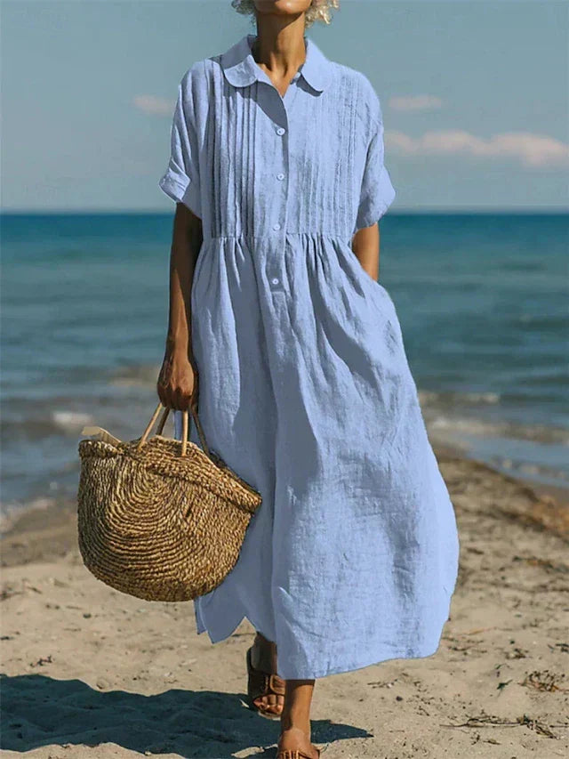 VIDAL BORDEAUX | ROBE EN LIN ÉLÉGANTE POUR FEMMES