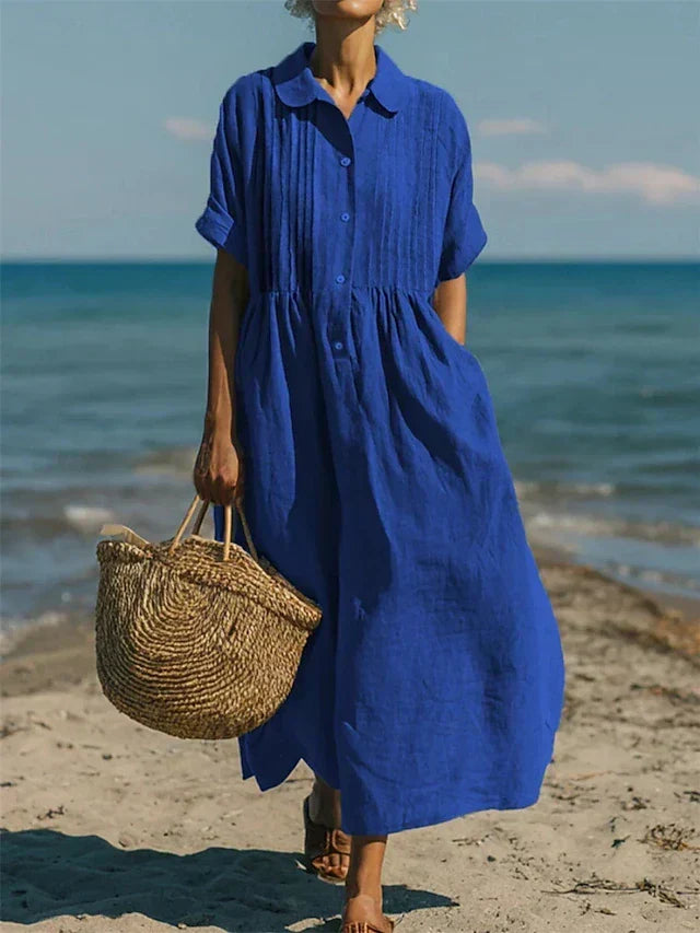 VIDAL BORDEAUX | ROBE EN LIN ÉLÉGANTE POUR FEMMES