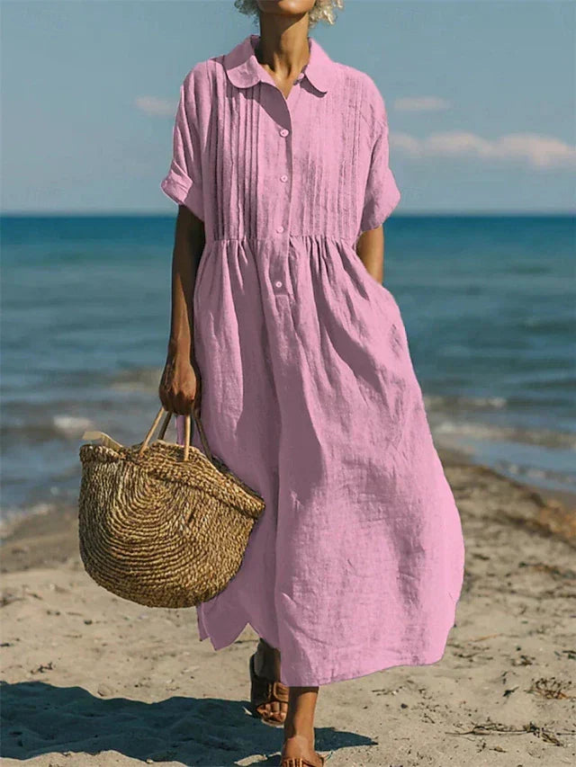 VIDAL BORDEAUX | ROBE EN LIN ÉLÉGANTE POUR FEMMES