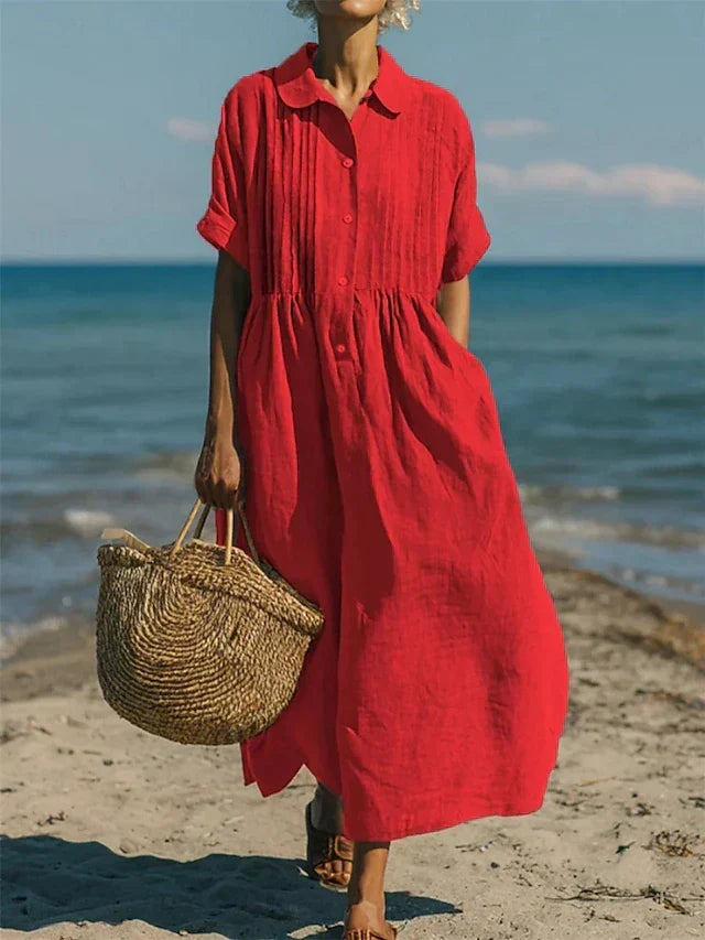 VIDAL BORDEAUX | ROBE EN LIN ÉLÉGANTE POUR FEMMES