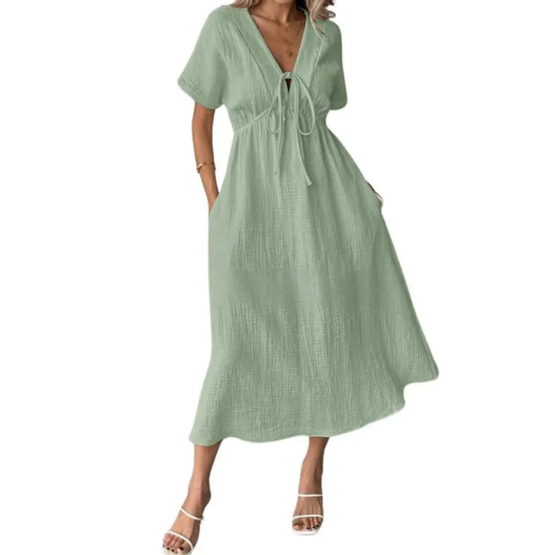 MOREAU LYON | ROBE MAXI À COL EN V POUR FEMMES