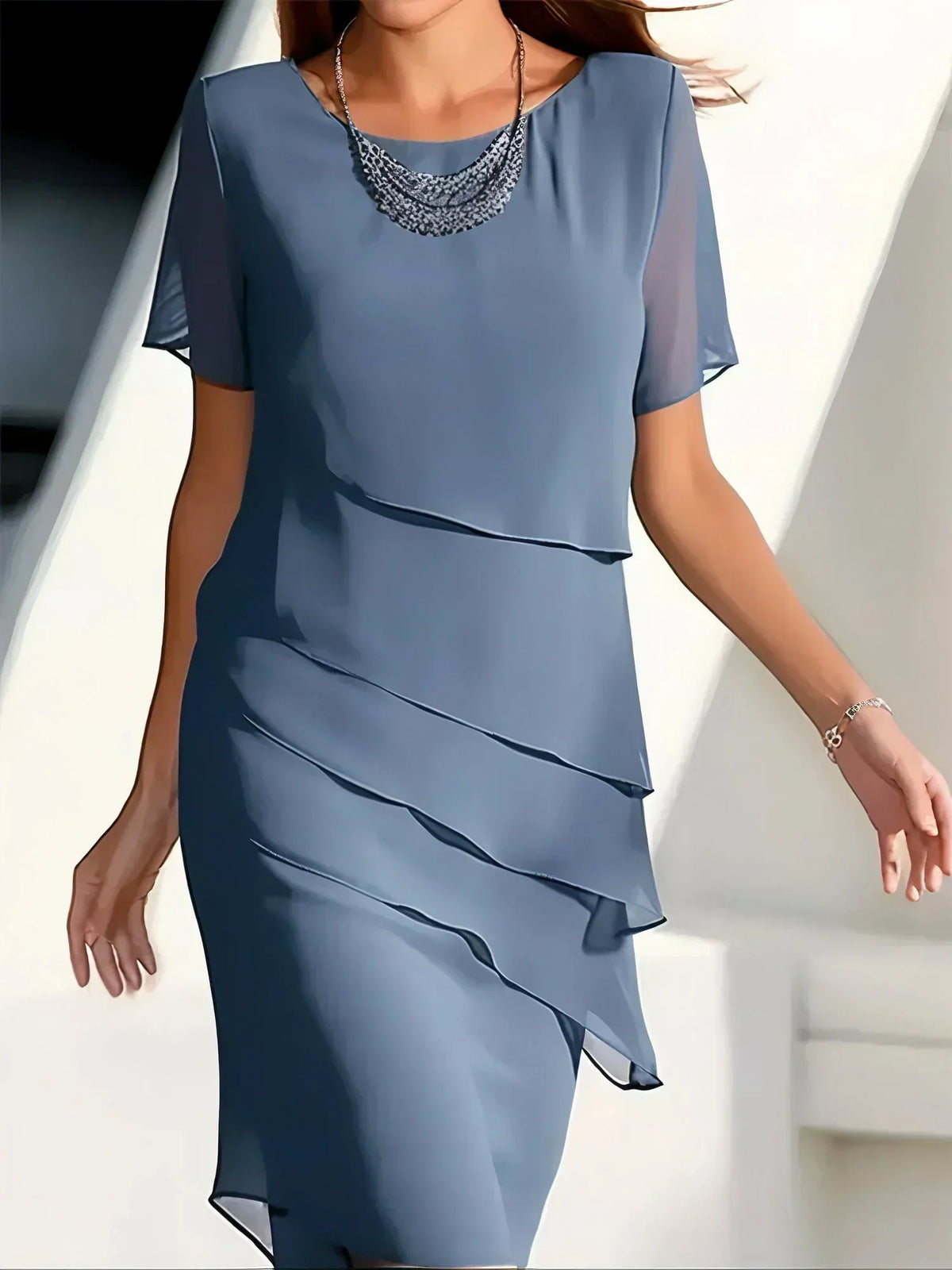 MOREAU LYON | ROBE ÉLÉGANTE À VOLANTS POUR FEMMES