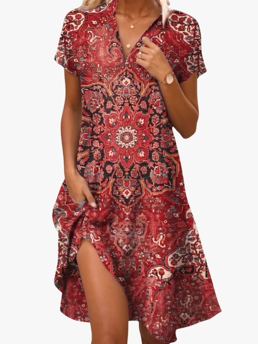 MOREAU LYON | CHIC ROBE MIDI IMPRIMÉE POUR FEMMES