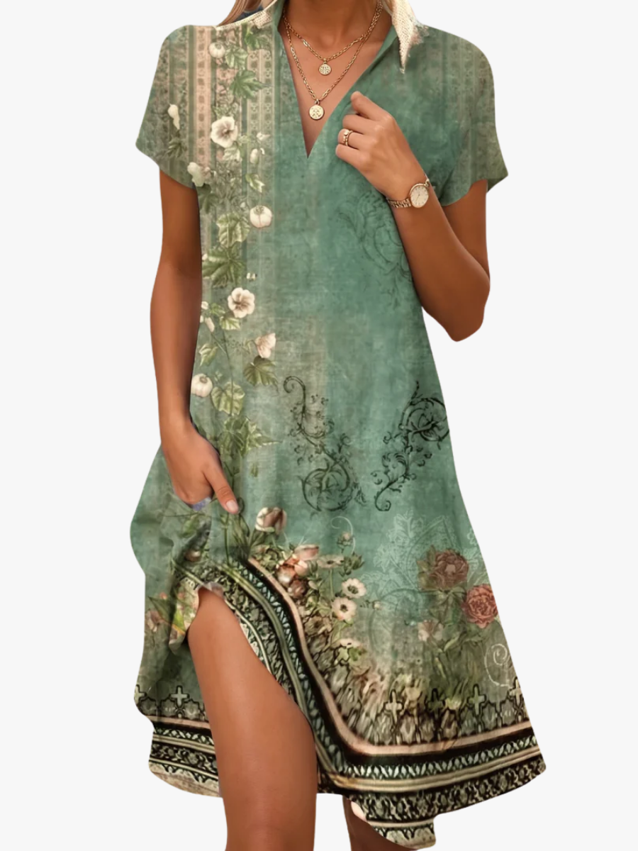 MOREAU LYON | CHIC ROBE MIDI IMPRIMÉE POUR FEMMES
