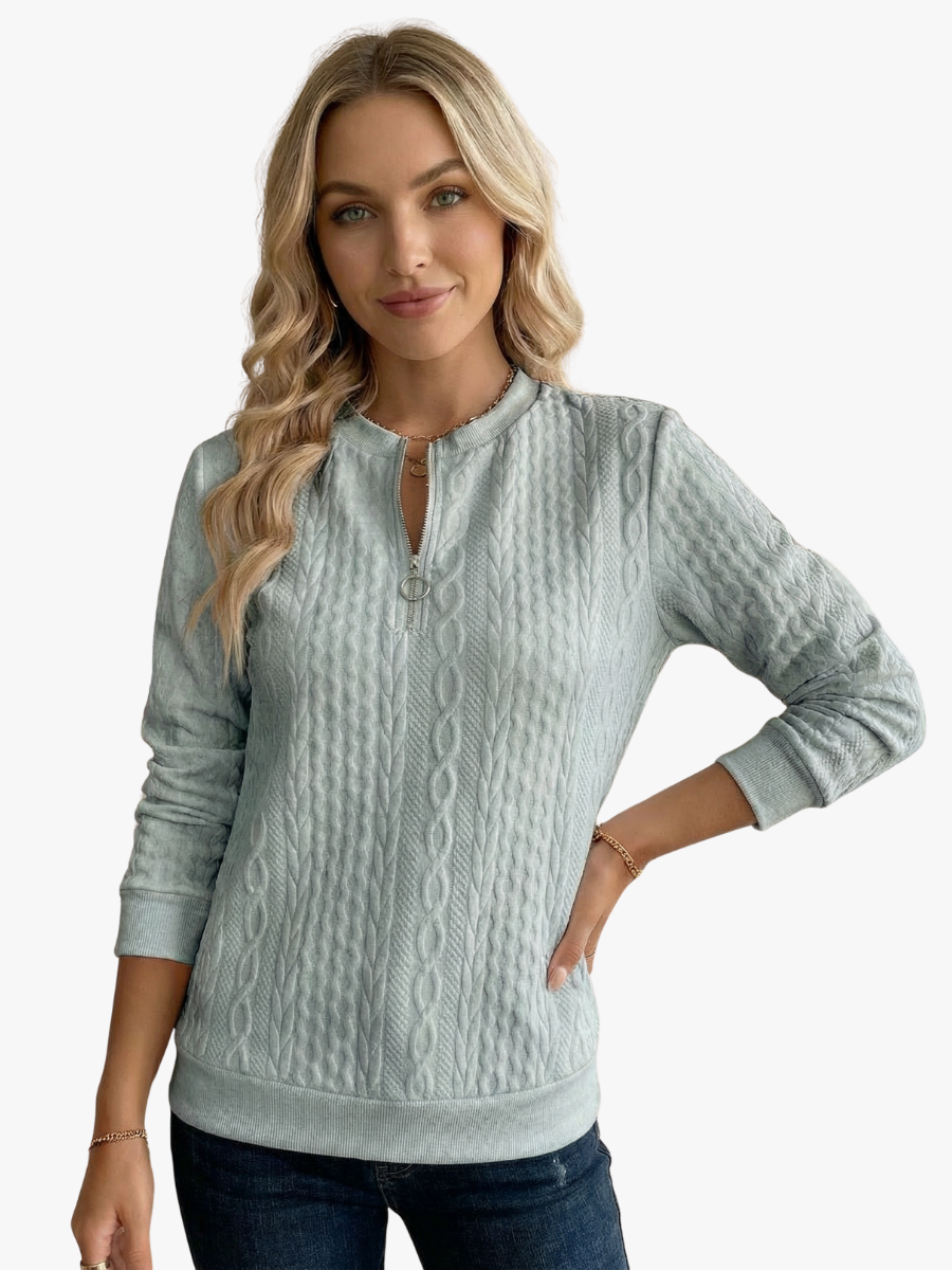 VIDAL BORDEAUX | SWEAT ZIPPÉ TEXTURÉ POUR FEMMES