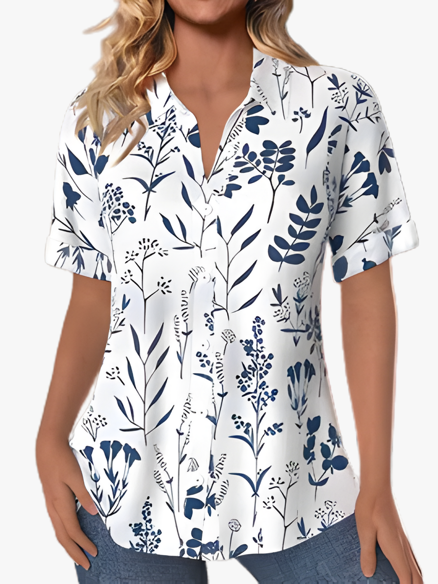 VIDAL BORDEAUX | BLOUSE IMPRIMÉE FEUILLES POUR FEMMES