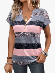 VIDAL BORDEAUX | BLOUSE RAYÉE COL V POUR FEMMES