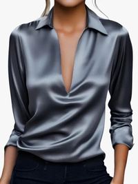 VIDAL BORDEAUX | BLOUSE SATINÉE ÉLÉGANTE POUR FEMMES