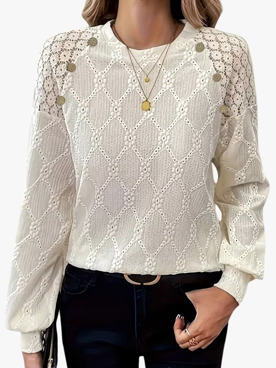 VIDAL BORDEAUX | BLOUSE TISSÉE COL ROND POUR FEMMES