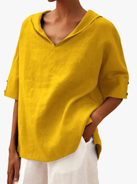 VIDAL BORDEAUX | BLOUSE EN LIN À COL EN V POUR FEMMES