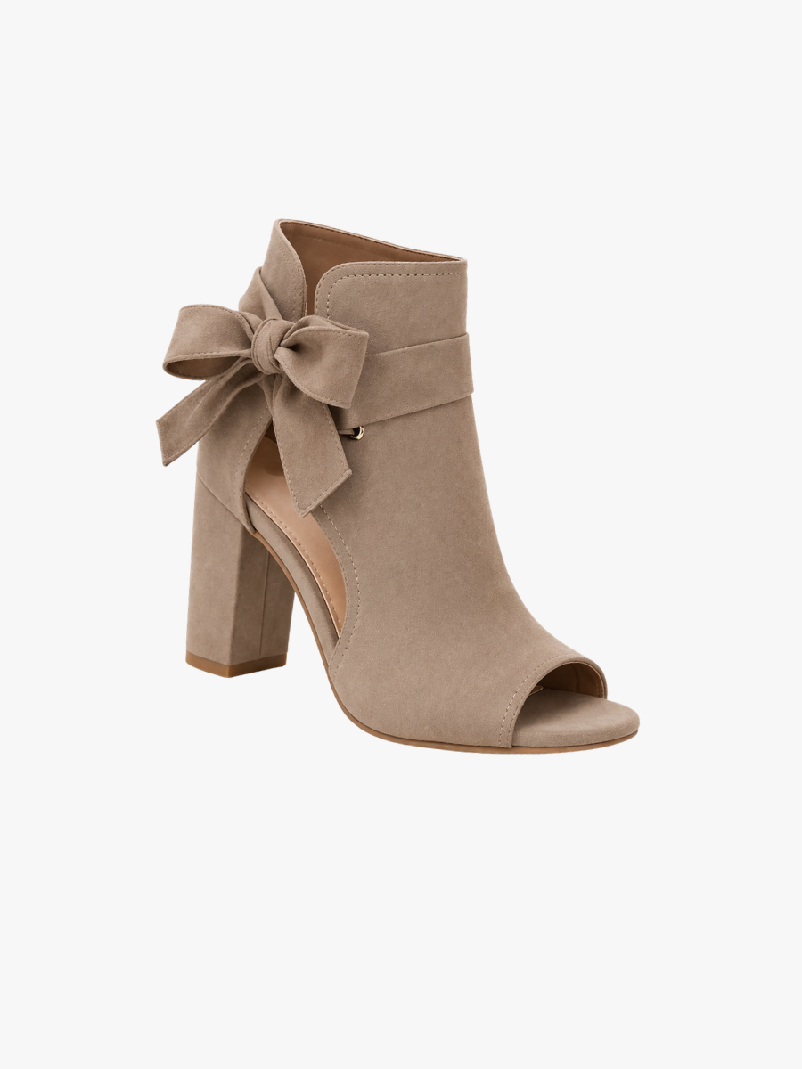 MOREAU LYON | TALON BLOC PEEP-TOE EN DAIM POUR FEMME