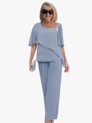 MOREAU LYON | ENSEMBLE PANTALON EN CHIFFON ÉLÉGANT POUR FEMMES