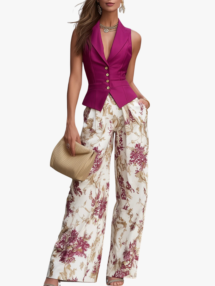 MOREAU LYON | ENSEMBLE PANTALON FLORAL POUR FEMMES