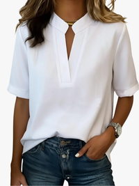 VIDAL BORDEAUX | BLOUSE EN CRÊPE AVEC COL RAFFINÉ POUR FEMMES