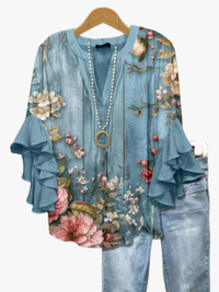 VIDAL BORDEAUX | BLOUSE IMPRIMÉE FLEURS POUR FEMMES
