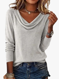 VIDAL BORDEAUX | PULL COL DÉTENDU POUR FEMMES