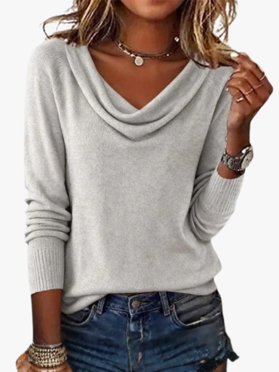 VIDAL BORDEAUX | PULL COL DÉTENDU POUR FEMMES