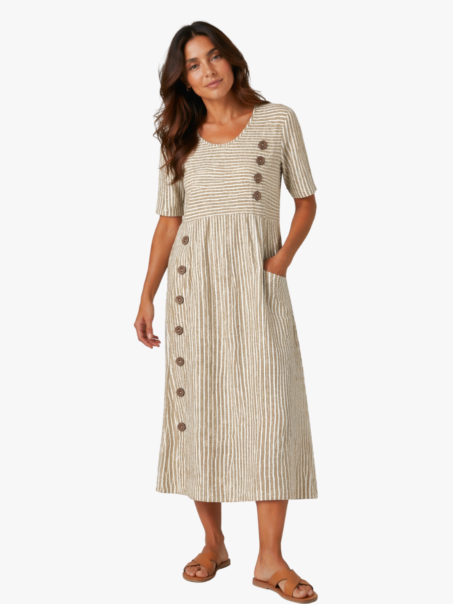 MOREAU LYON | ROBE RAYÉE CLASSIQUE POUR FEMMES