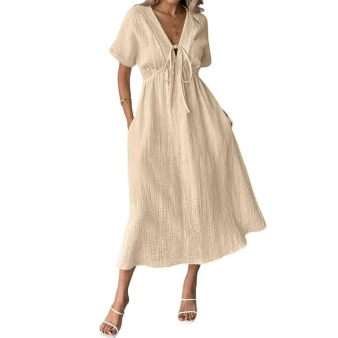MOREAU LYON | ROBE MAXI À COL EN V POUR FEMMES
